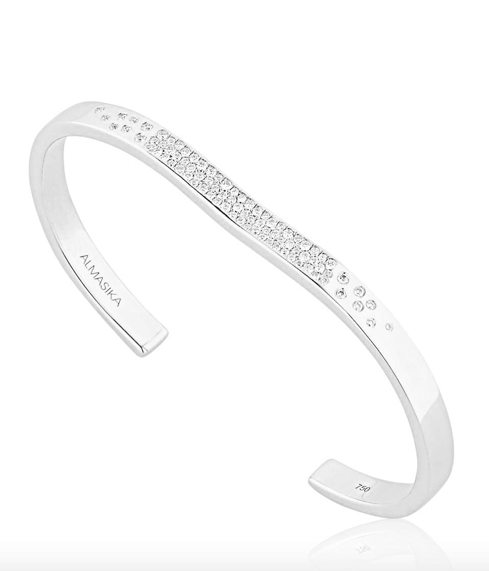 BERCEAU - Pave Diamond Berceau Open Cuff bracelet ALMASIKA 