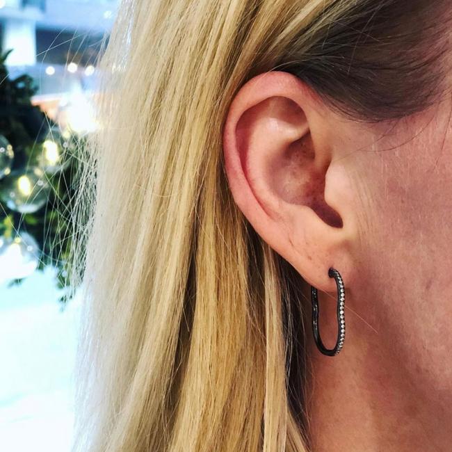BERCEAU Ruby Hoop Earrings - Rose Gold earrings ALMASIKA 