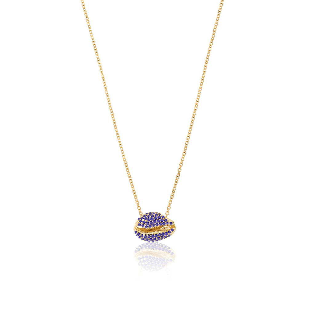 Le Cauri Endiamanté Blue Sapphire Arc en Ciel Necklace