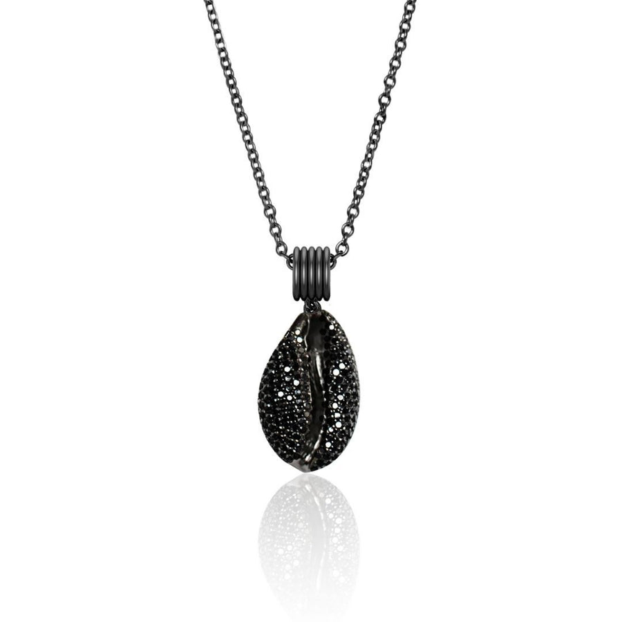 LE CAURI ENDIAMANTÉ Le Grand Cauri Pave - Black Diamond Necklace ALMASIKA 
