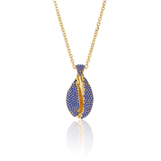 LE CAURI ENDIAMANTÉ Le Grand Cauri Pave - Sapphire Necklace ALMASIKA 