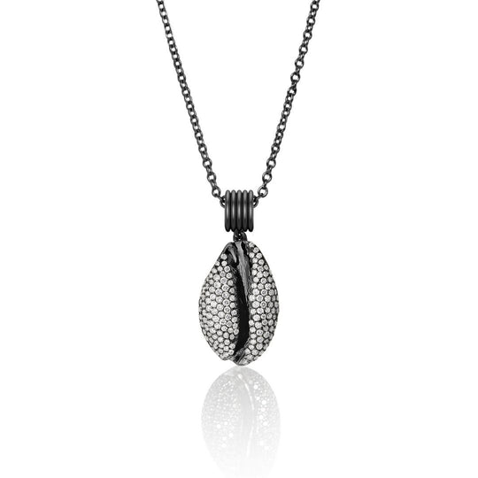 LE CAURI ENDIAMANTÉ Men's Grand Cauri Pave - Black Necklace Le Cauri Endiamanté 
