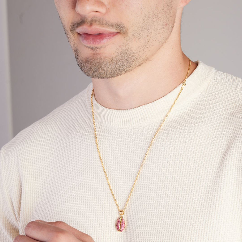 LE CAURI ENDIAMANTÉ Men's Le Grand Cauri Pave - Ruby Necklace Le Cauri Endiamanté 