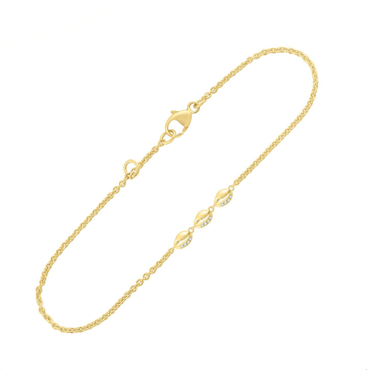 LE CAURI ENDIAMANTÉ Petite Triple Shell Bracelet bracelet Le Cauri Endiamanté 