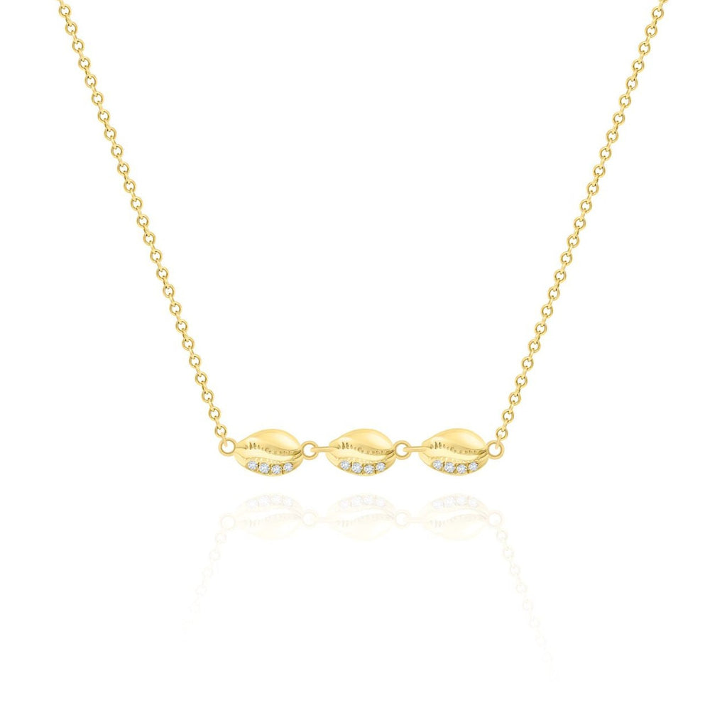 Le Cauri Endiamanté Petite Triple Shell Necklace