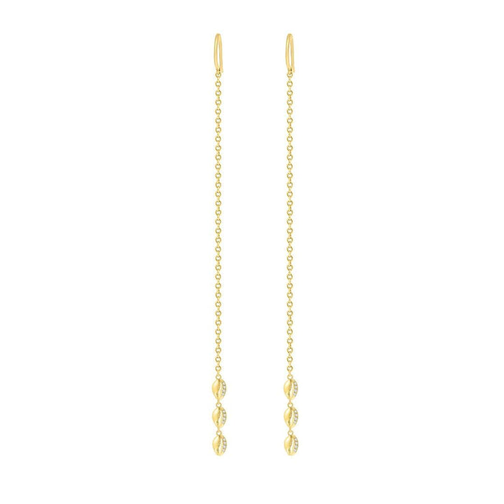 LE CAURI ENDIAMANTÉ Petite Triple Shell Shoulder Dusters earrings Le Cauri Endiamanté 