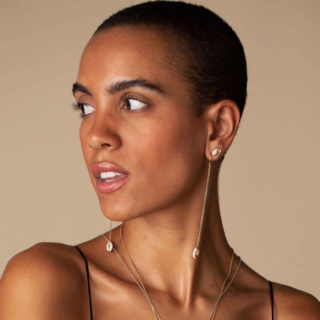 LE CAURI ENDIAMANTÉ XL drop earrings in 18k Gold earrings ALMASIKA 