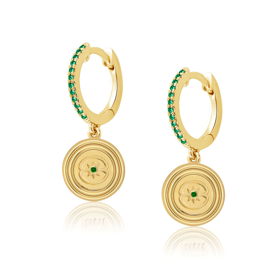 Sagesse - Stella Tsavorite Pave Huggies earrings ALMASIKA 