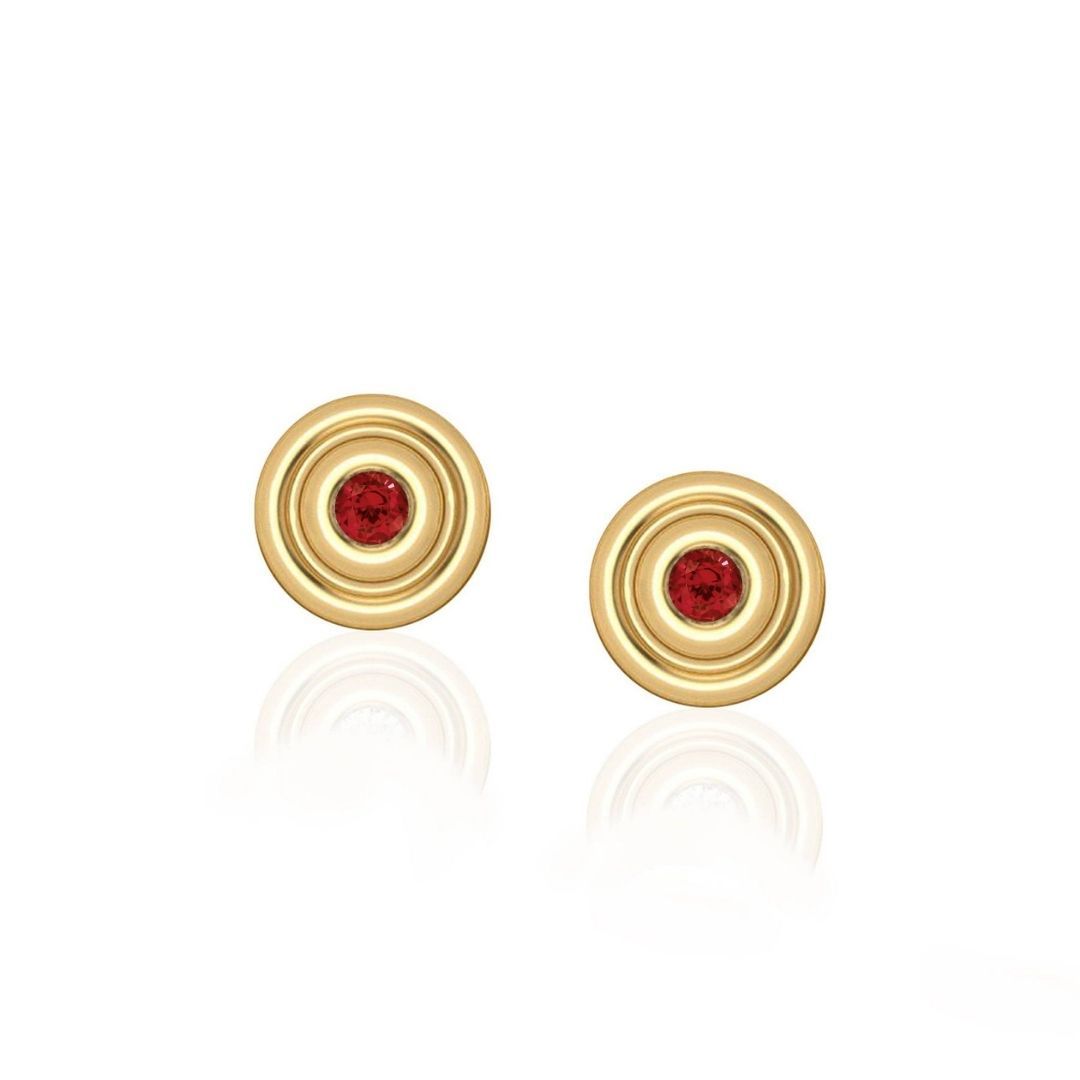 Sagesse - Universum Petite Studs Ruby earrings ALMASIKA 