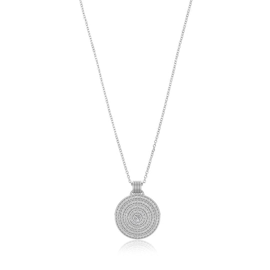 Sagesse - Universum White Pave Medallion 23mm Necklace ALMASIKA 
