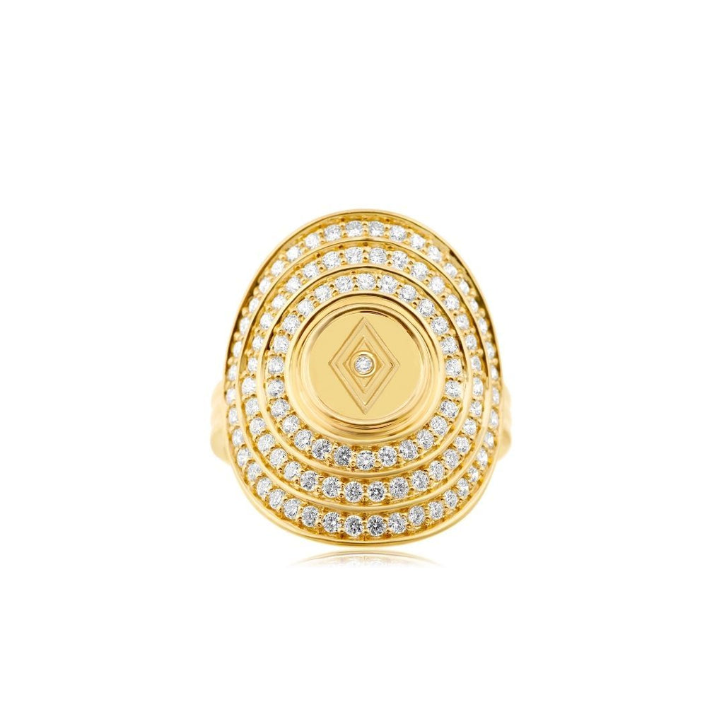 Veni Pavé Diamond Signet Ring