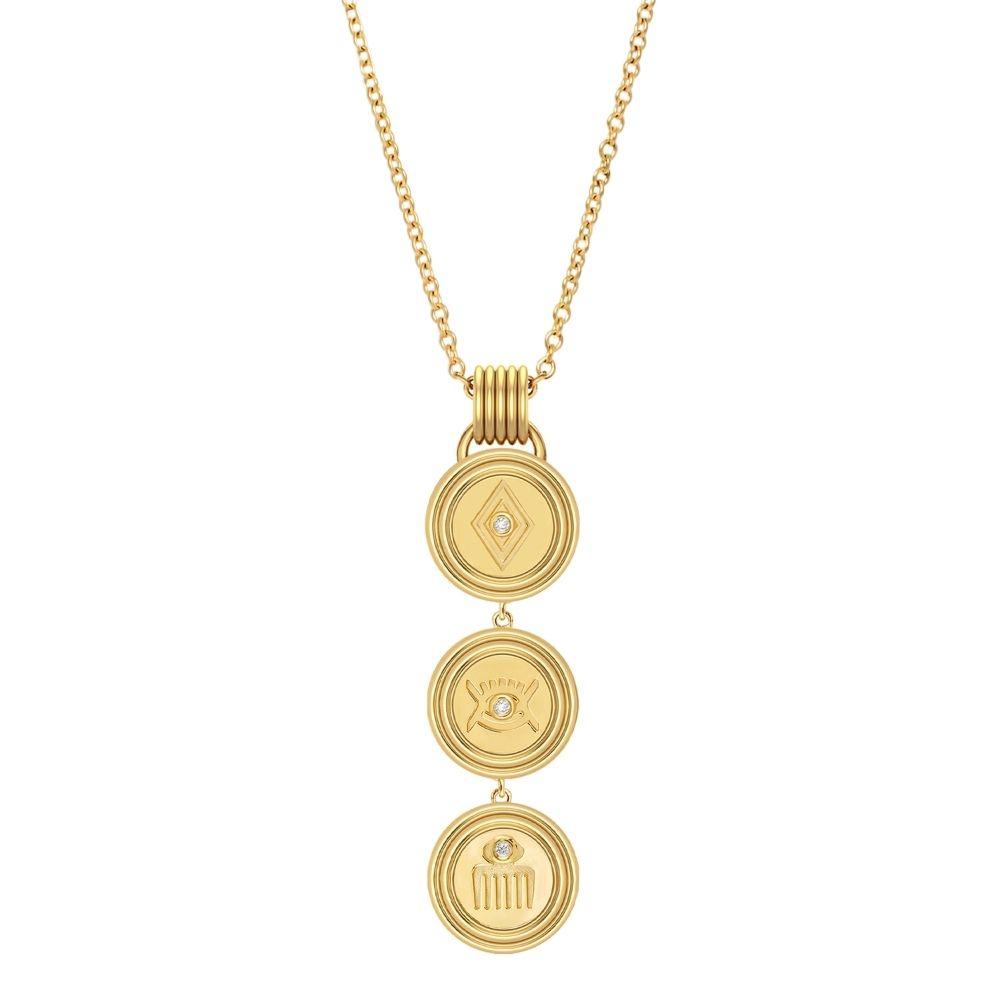 Sagesse - Veni Vidi Vici Medallion Lariat Necklace ALMASIKA 