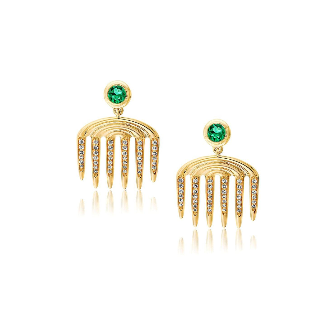 Sagesse - Vici Charm Gemstone and Diamond Pave earrings ALMASIKA 