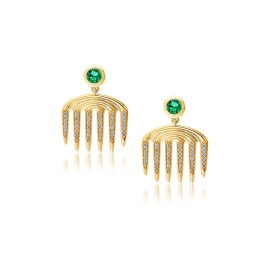 Sagesse - Vici Charm Gemstone and Diamond Pave earrings ALMASIKA 