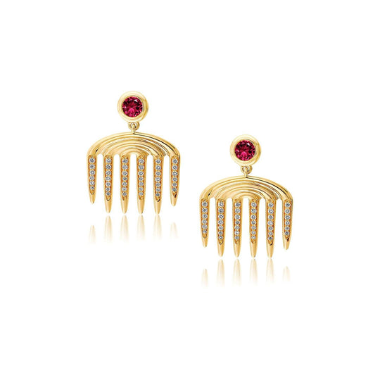 Sagesse - Vici Charm Gemstone and Diamond Pave earrings ALMASIKA 