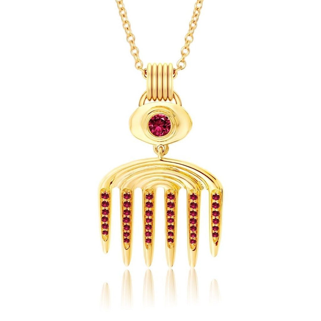 Vici Charm Pavé Ruby Necklace
