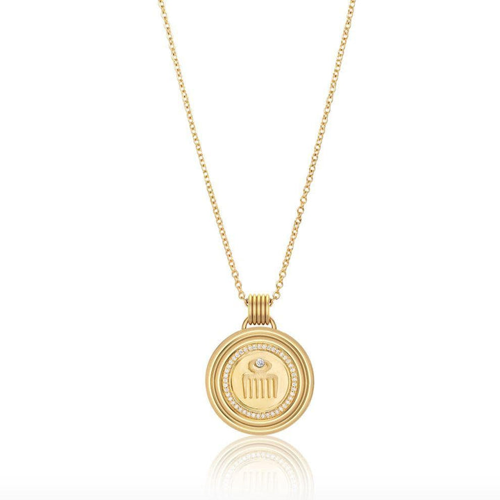 Sagesse - Vici Pave Medallion 23mm Necklace ALMASIKA 