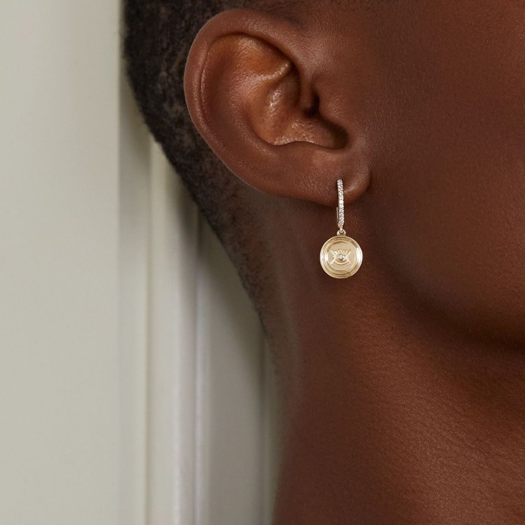 Stella Tsavorite Pave Huggies earrings ALMASIKA 