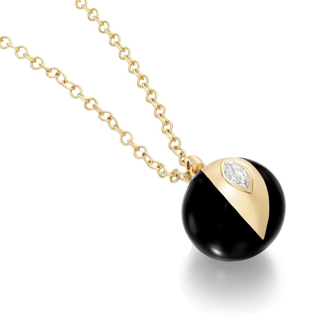 Terra Nova Black Enamel and Diamond Necklace Necklace Terra Nova 