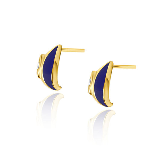 Terra Nova Blue Enamel and Diamond Earrings earrings ALMASIKA 