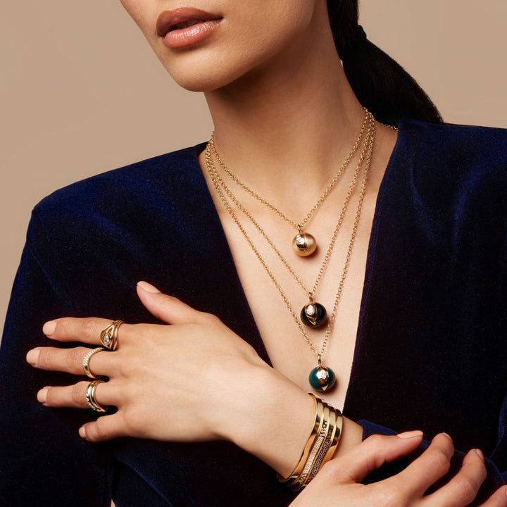 Terra Nova Blue Enamel and Diamond Necklace Pin ALMASIKA 