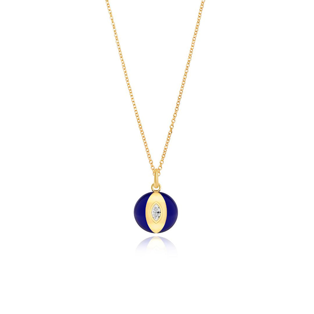 Terra Nova Blue Enamel and Diamond Petite Necklace