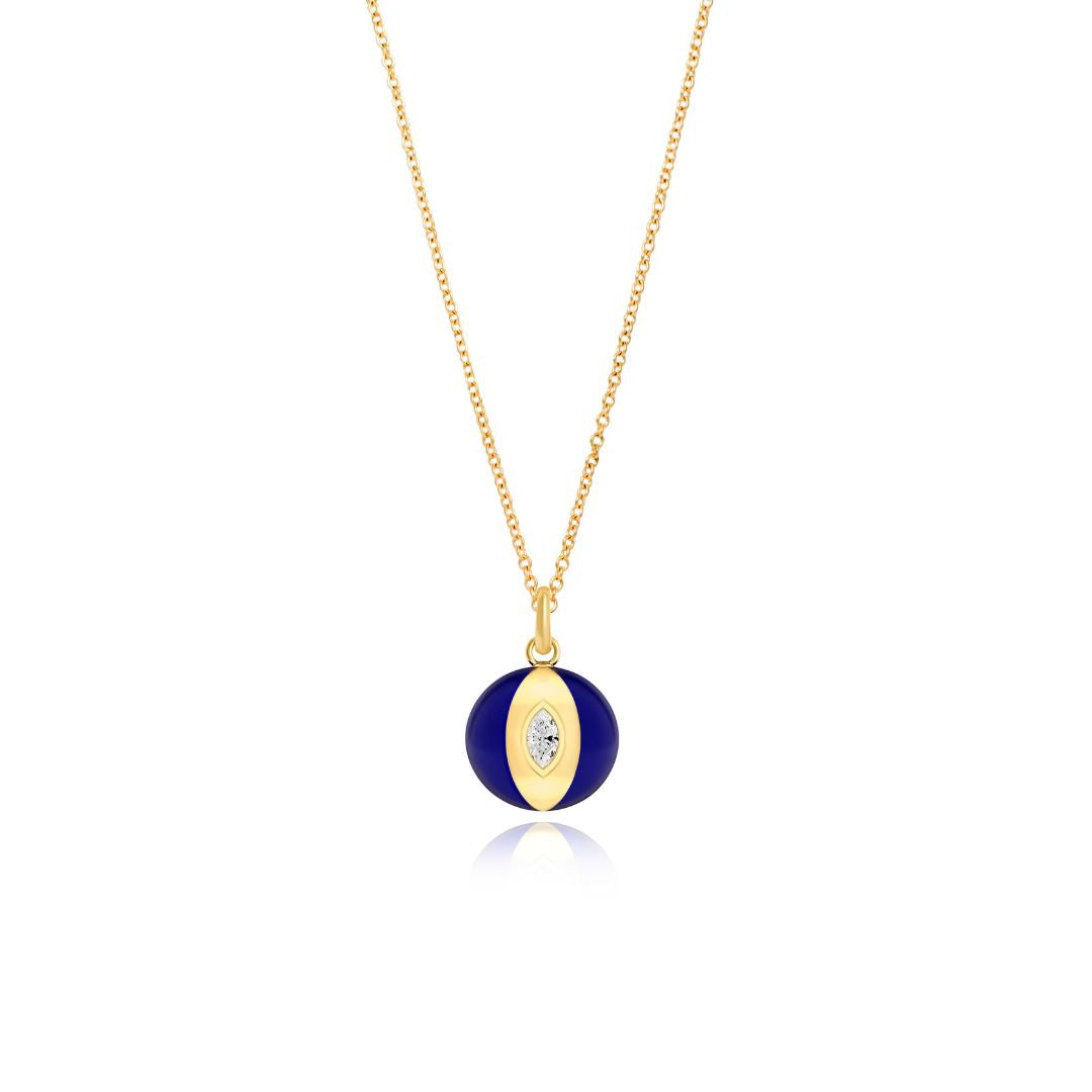 Terra Nova - Blue Enamel and Diamond Petite Necklace Necklace Terra Nova 
