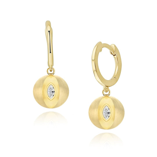 Terra Nova - Gold Globe Huggies earrings ALMASIKA 