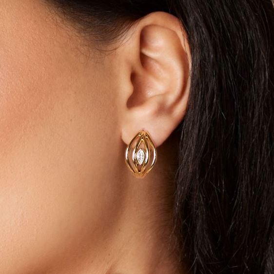 Terra Nova Grande Marquise Huggies earrings ALMASIKA 