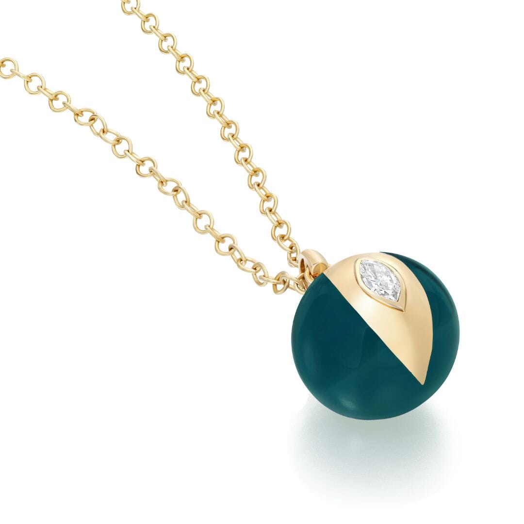 Terra Nova Green Enamel and Diamond Necklace Necklace Terra Nova 