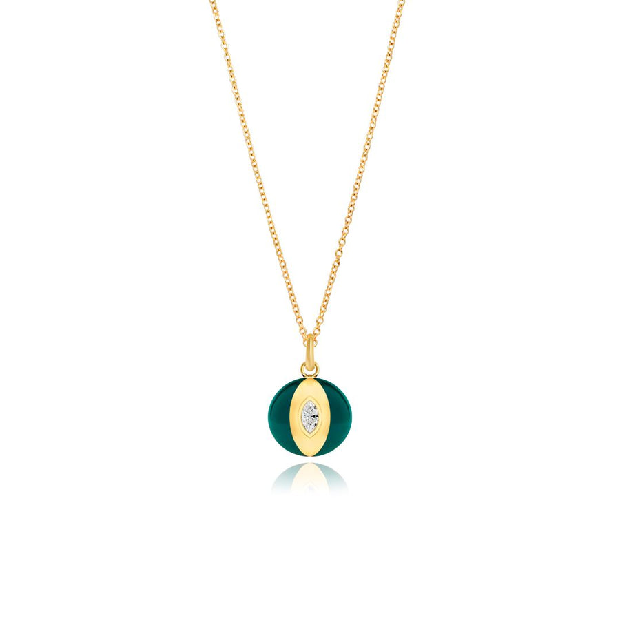 Terra Nova - Green Enamel and Diamond Petite Necklace Necklace Terra Nova 