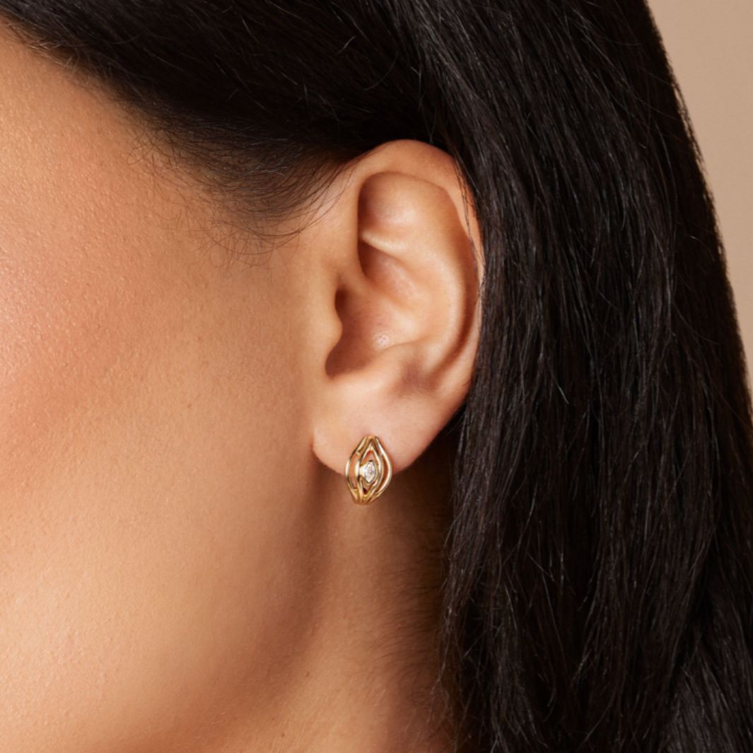 Terra Nova Marquise Huggies earrings ALMASIKA 