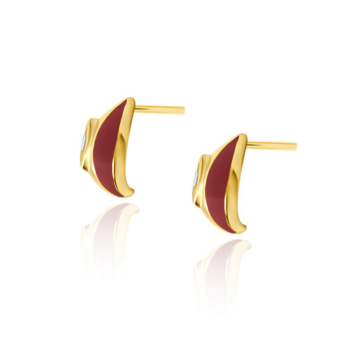 Terra Nova Red Enamel and Diamond Earrings earrings ALMASIKA 