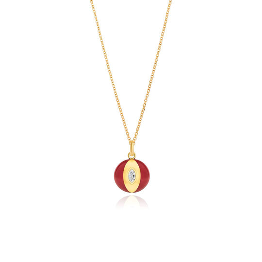 Terra Nova - Red Enamel and Diamond Petite Necklace Necklace Terra Nova 
