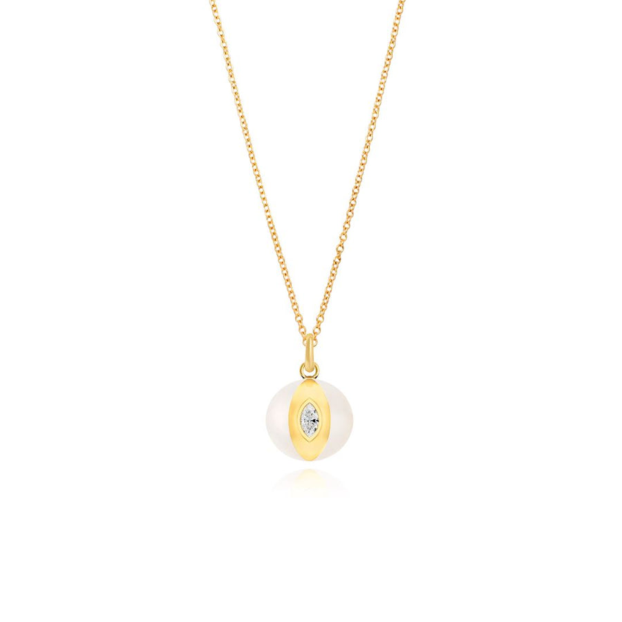 Terra Nova - White Enamel and Diamond Petite Necklace Necklace Terra Nova 