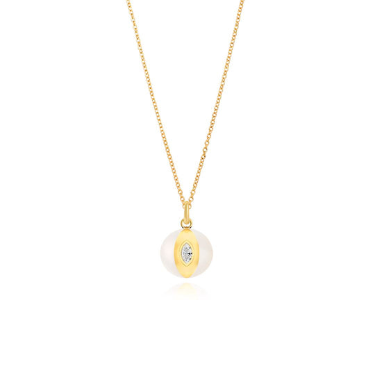 Terra Nova - White Enamel and Diamond Petite Necklace Necklace Terra Nova 