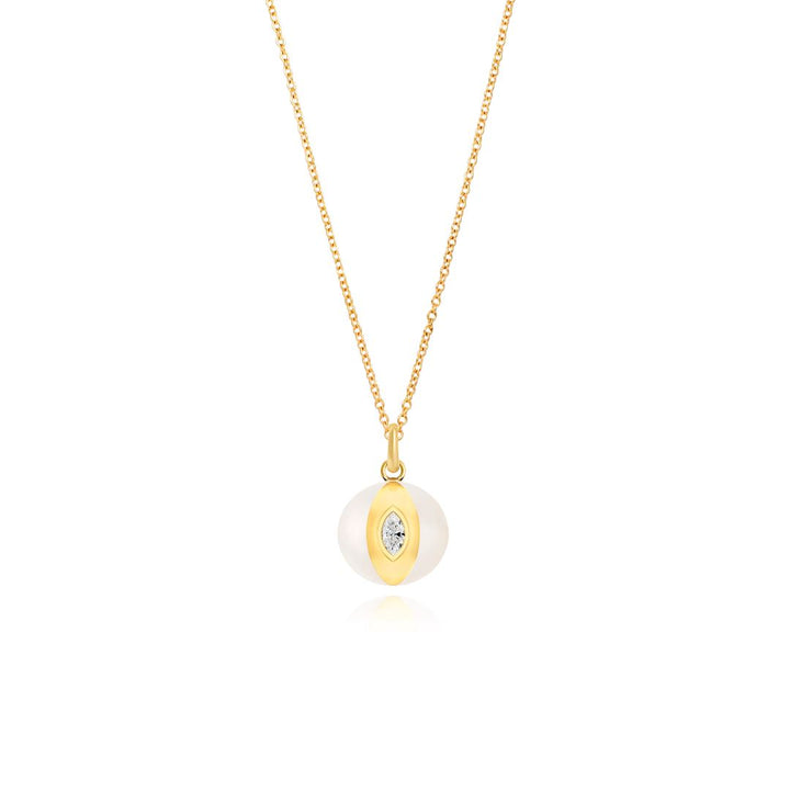 Terra Nova - White Enamel and Diamond Petite Necklace Necklace Terra Nova 