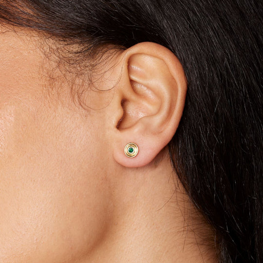 Universum Petite Studs Emerald earrings ALMASIKA 