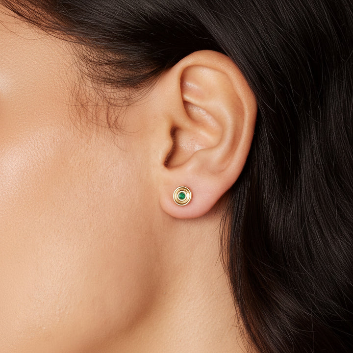 Universum Petite Studs Emerald earrings ALMASIKA 