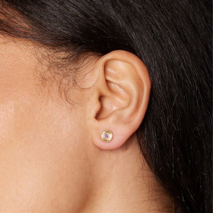 Universum Petite Studs Pink Sapphire earrings ALMASIKA 