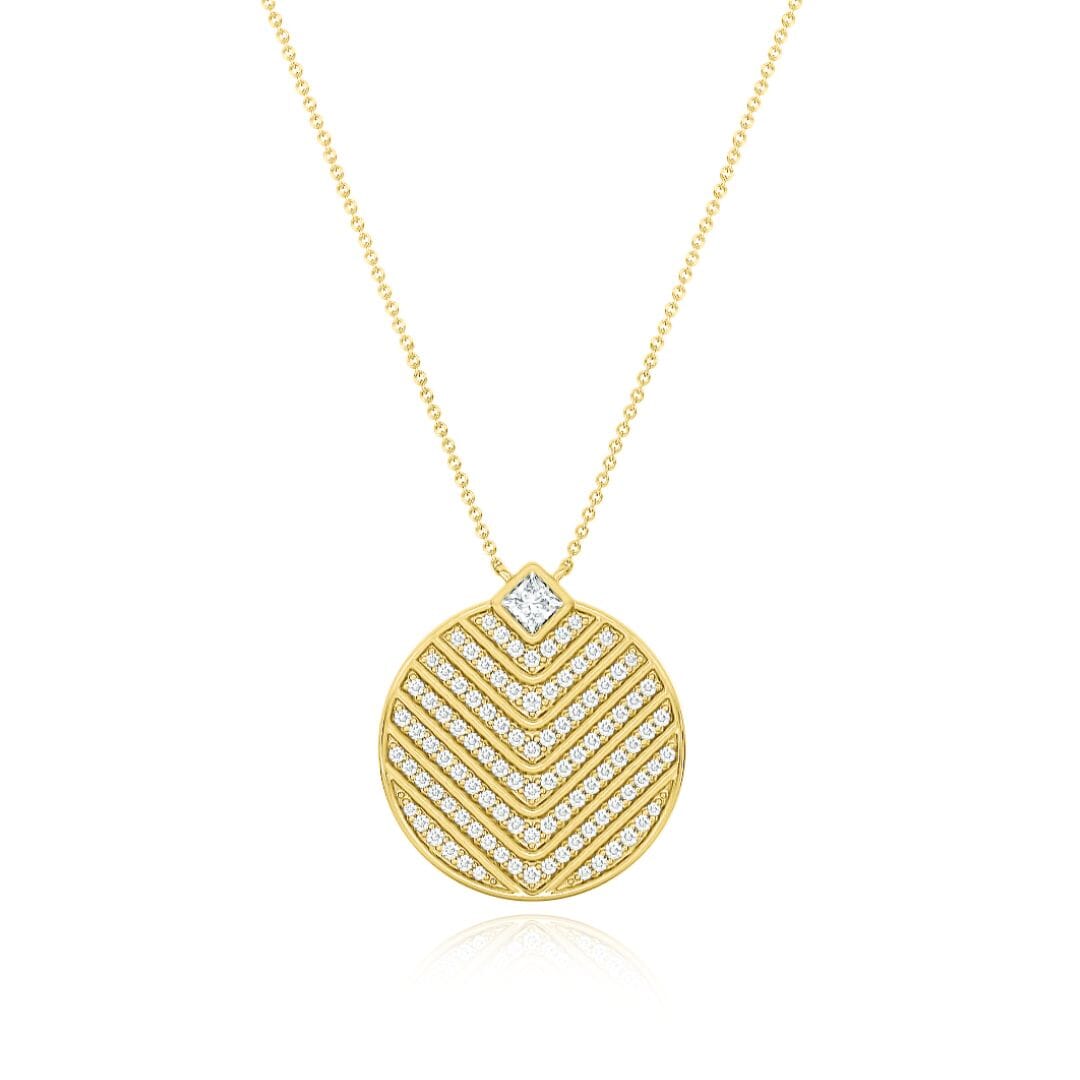 Veni Diamant Pave 23mm Medallion Necklace Veni Diamant 