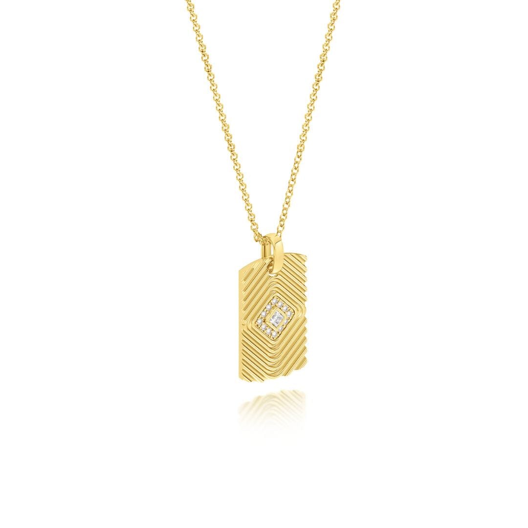 Veni Diamant Pave Tag Necklace Necklace Veni Diamant 