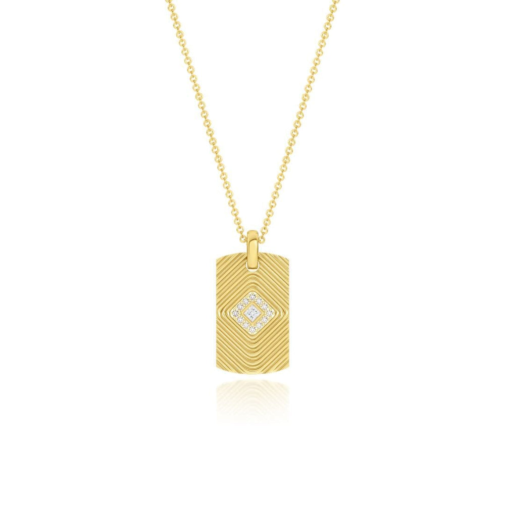 Veni Diamant Pave Tag Necklace Necklace Veni Diamant 