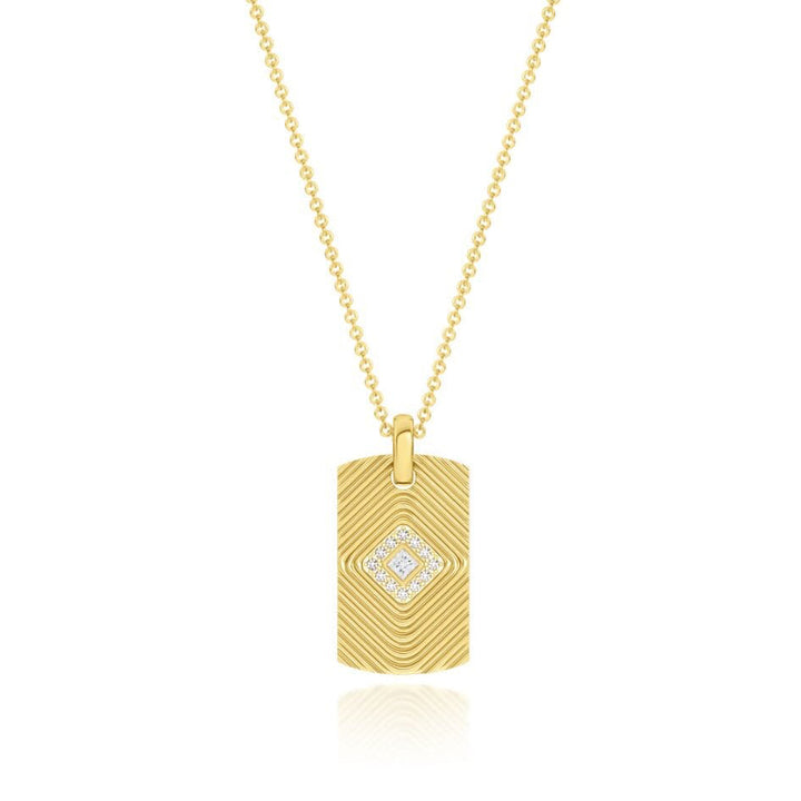 Veni Diamant Pave Tag Necklace Necklace Veni Diamant 