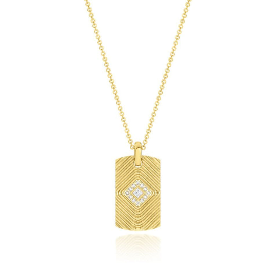 Veni Diamant Pave Tag Necklace Necklace Veni Diamant 