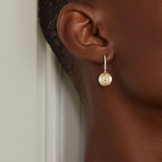 Veni Sapphire Pave Huggies earrings ALMASIKA 
