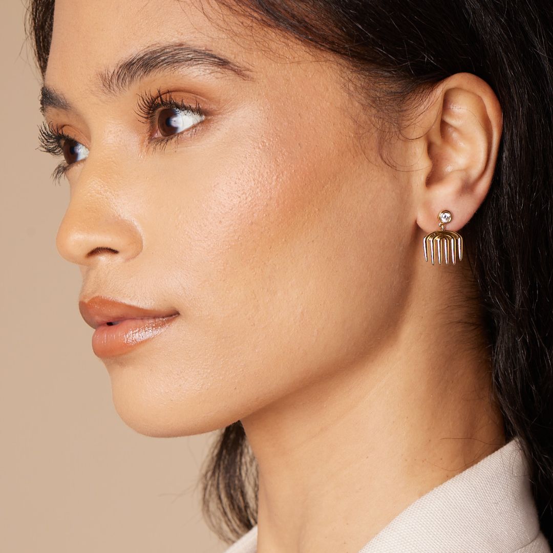 Vici Charm Gemstone and Diamond Pave earrings ALMASIKA 